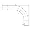 UniMatch vloerbuis 75 x 22 x 3,2 cm chroom