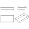 Demis inbouwnis 60 x 30 x 10 cm gunmetal