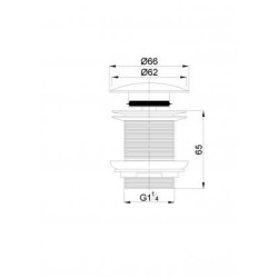 Luxe lange clickwaste 6,5cm 5/4" chroom
