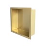 Demis inbouwnis 30 x 30 x 7 cm geborsteld messing PVD