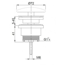 Wiesbaden Caral Luxe vaste waste 5/4" geborsteld koper