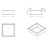 Demis inbouwnis 30 x 30 x 7 cm RVS