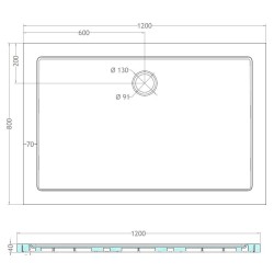 luxe douchebak SMC rechthoek 120x80x4 cm wit