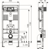TECEprofil inbouwreservoir 112cm hoog frontbediening