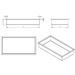 Demis inbouwnis 60 x 30 x 7 cm mat zwart