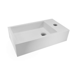 Lotte fontein rechts 40 x 22 x 10 cm solid surface mat wit