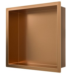 Demis inbouwnis 30 x 30 x 10 cm geborsteld brons koper PVD