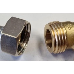 BONFIX Messing insert 15 mm vlak met O-ring