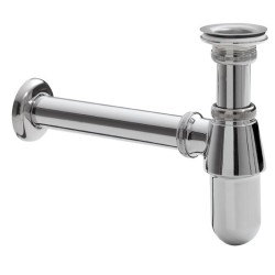 Wiesbaden plugbekersifon 5/4" x 32 mm chroom muurbuis en rozet