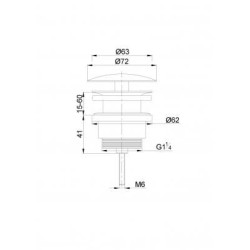 UniMatch open afvoerplug 5/4'' geborsteld staal