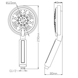 Triton verstelbare handdouche 10cm chroom