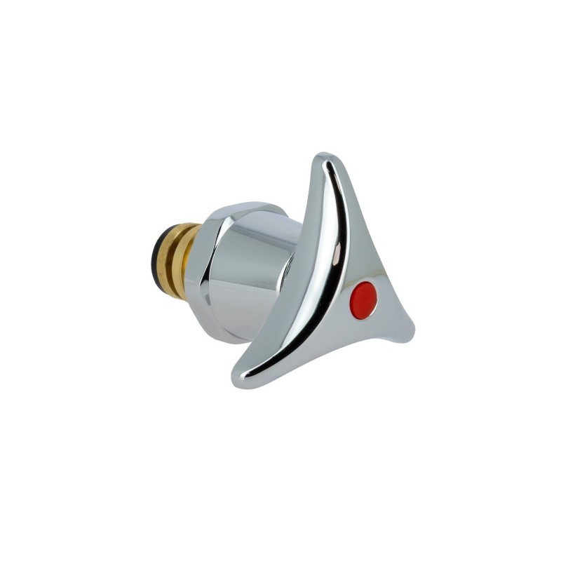 BONFIX Binnenwerk messing 1/2" met chroom knop rood