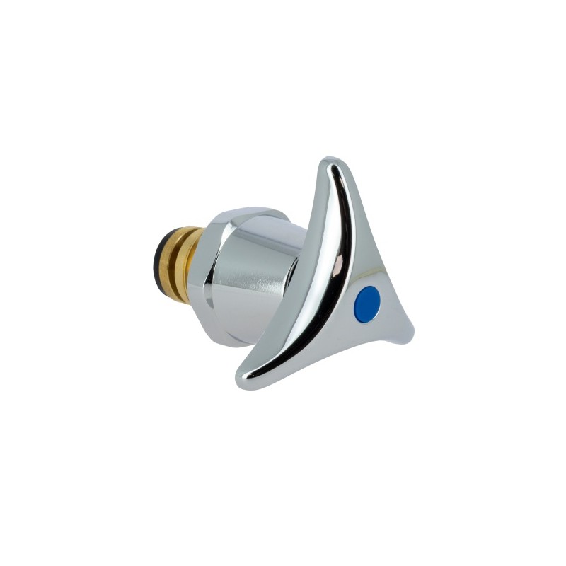 BONFIX Binnenwerk messing 1/2" met chroom knop blauw