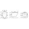 Vesta wandcloset rimless met bidetkraan warm en koud water glans wit