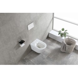 Vesta wandcloset rimless met bidetkraan koud water mat wit