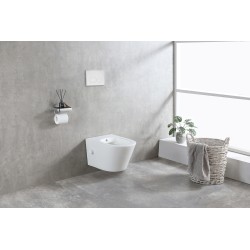 Vesta wandcloset rimless met bidetkraan koud water mat wit