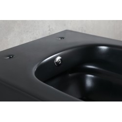 Vesta wandcloset rimless met bidetkraan koud water mat zwart