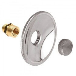 BONFIX Gevelplaat rond messing verchroomd compleet