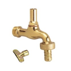 BONFIX Tapkraan slangkoppeling sleutelbed. gepolijst messing 1/2"
