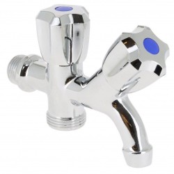 BONFIX Tapkraan dubbel 1/2" x 3/4" verchroomd