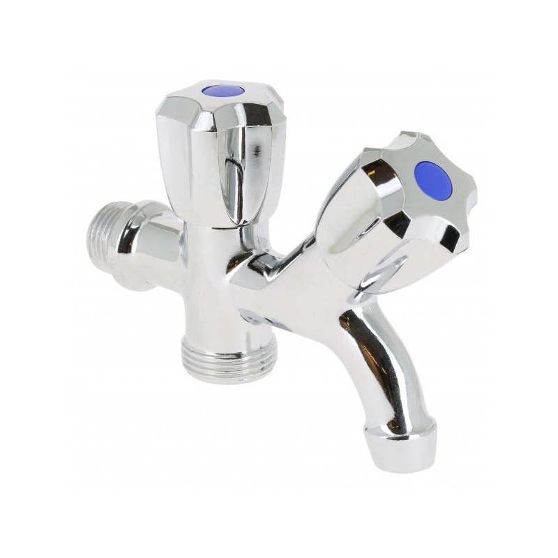 BONFIX Tapkraan dubbel 1/2" x 3/4" verchroomd