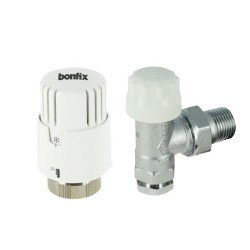 BONFIX Radiatorventiel 15 x 1/2" haaks + thermostaatkop