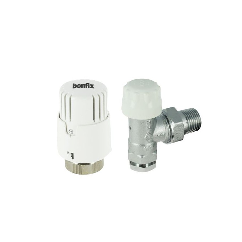 BONFIX Radiatorventiel 15 x 1/2" haaks + thermostaatkop