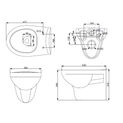 Trevi wandcloset rimless glans wit
