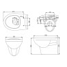 Trevi wandcloset rimless glans wit