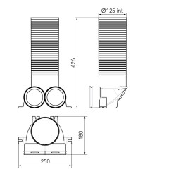 Ubbink Air Excellent AE48c Ventieladapter 90° 125 met 1 afdekkap