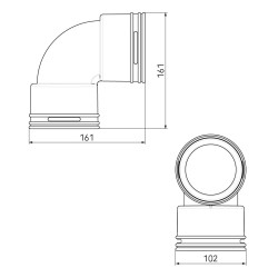 Ubbink Air Excellent AE48c Bocht 90° set