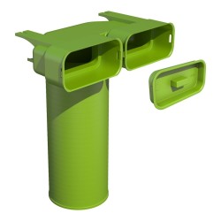 Air Excellent AE55sc Ventieladapter 90° 125 met 1 afdekkap