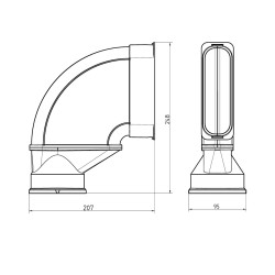 Air Excellent AE45SC DBOX bocht koppelstuk Set
