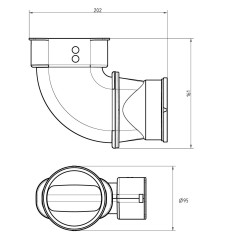 Air Excellent AE35SC DBOX bocht koppelstuk Set