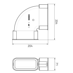 Air Excellent AE55sc Bocht 90° horizontaal set