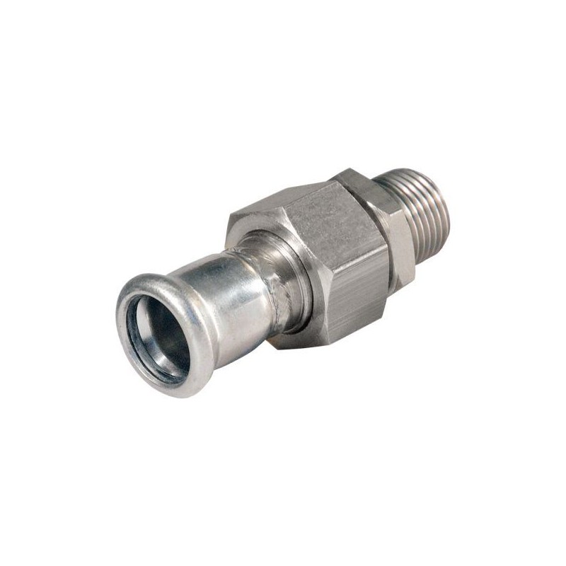 BONFIX M-press RVS-water 3-delige koppeling 3/4" bu.dr. x 15 mm