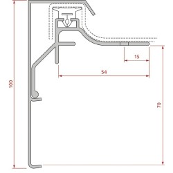 Roval Duplotrim daktrim bovenprofiel geanodiseerd 100mm