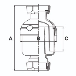 Jimten inline bekersifon S-426 1-1/4" x 32 mm (04576)