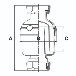 Jimten inline bekersifon S-426 1-1/2" x 40 mm (04578)