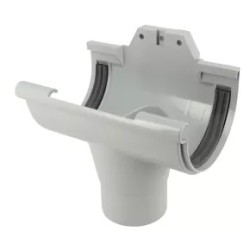 NICOLL Techtan LG25 PVC-Ti centraaluitloop d80 rubber inlage lichtgr.