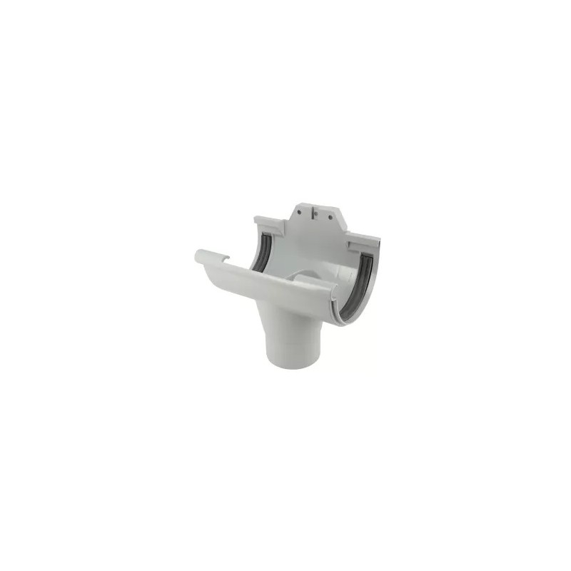 NICOLL Techtan LG25 PVC-Ti centraaluitloop d80 rubber inlage lichtgr.