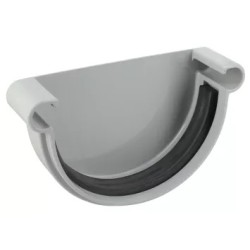 NICOLL Techtan LG25 PVC-Ti eindstuk goot rubber inlage lichtgrijs