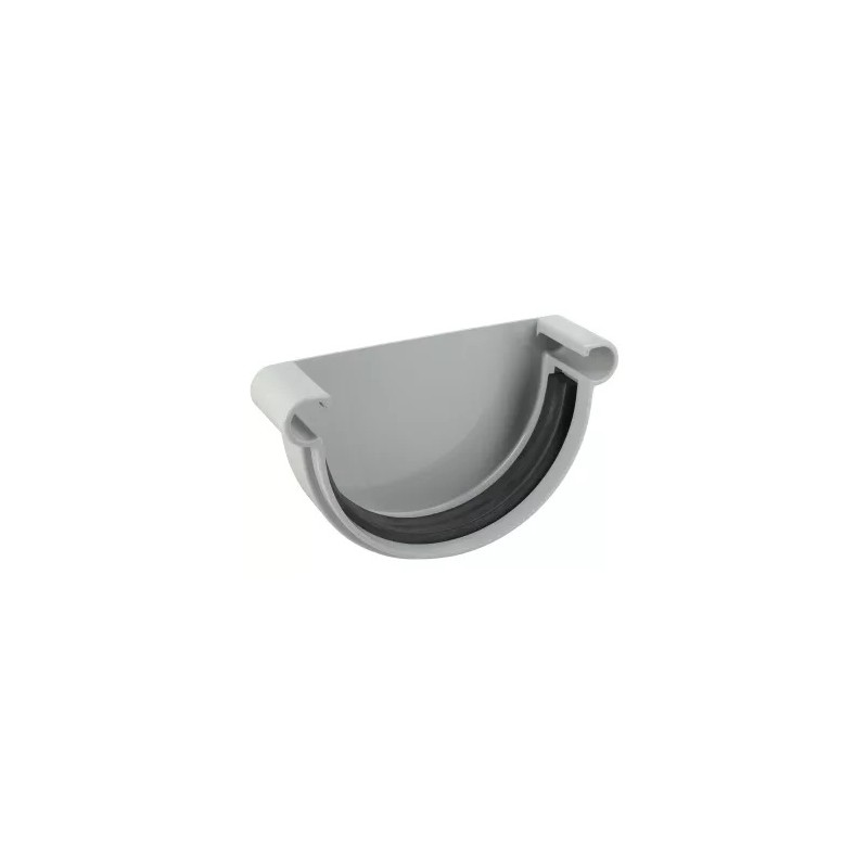 NICOLL Techtan LG25 PVC-Ti eindstuk goot rubber inlage lichtgrijs