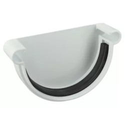 NICOLL Techtan LG25 PVC-Ti eindstuk goot rubber inlage wit