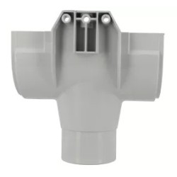 NICOLL Techtan LG25 PVC-Ti centraaluitloop d80 rubber inlage lichtgr.