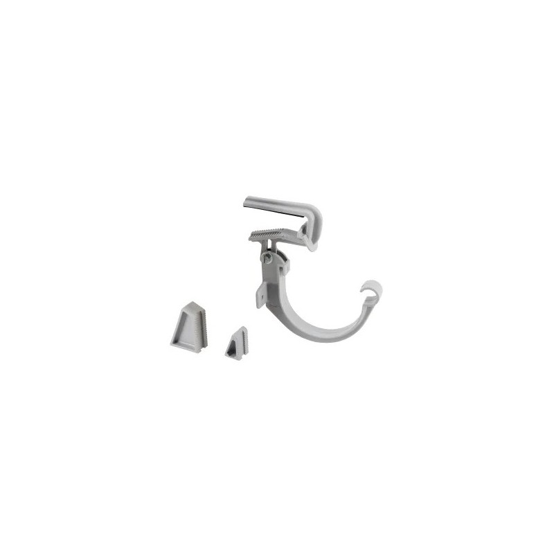 NICOLL LG16 PVC-Ti gootbeugel met verstelbare dakhaak lichtgrijs
