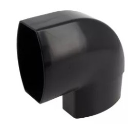 NICOLL Techtan Ovation LG28 PVC-Ti bocht vert. 90° 90x56 m/vse zwart