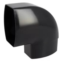 NICOLL Techtan Ovation LG38 PVC-Ti bocht vert. 90° 105x76 m/vse zwart