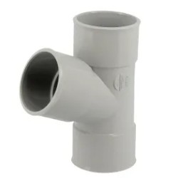 Nicoll PVC-Ti T-stuk 67,5 graden mof-spie lichtgrijs Ø50