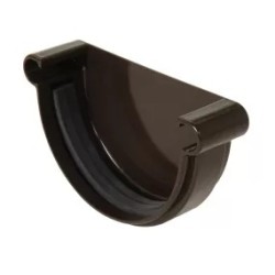 NICOLL Techtan LG25 PVC-Ti eindstuk goot rubber inlage bruin